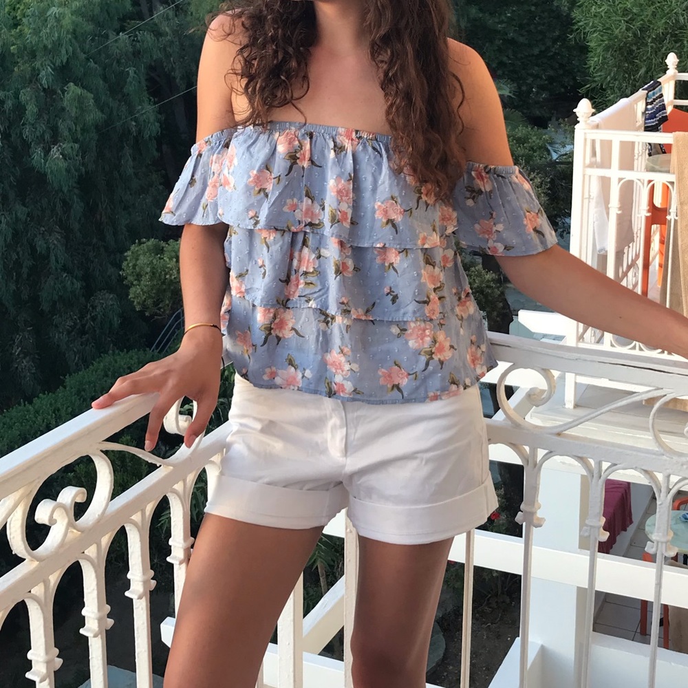American Eagle Off-Shoulder Ruffled Top